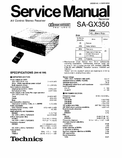 Technics SA-GX350 service manual
